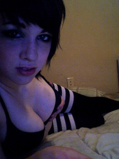 cute emo amateur flaunting on webcam