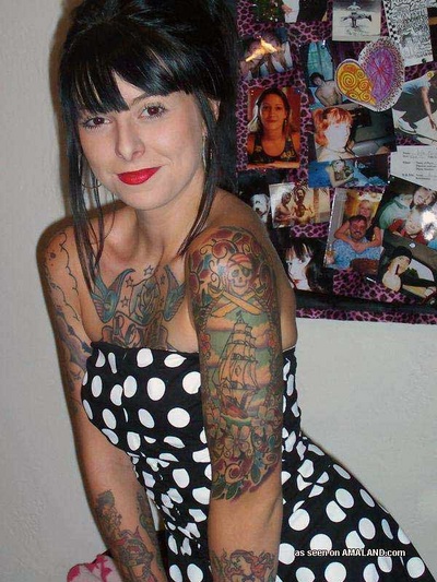 Hot Rocker Babe With Tattoos